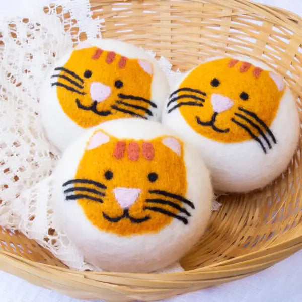 Orange Cool Cats Eco Wool Dryer Balls