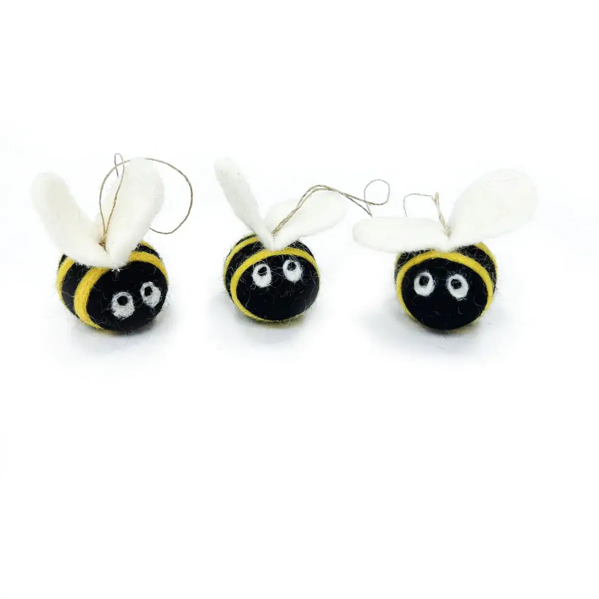 Buzzy Bumble Bees Eco Wool Ornament - Set of 3