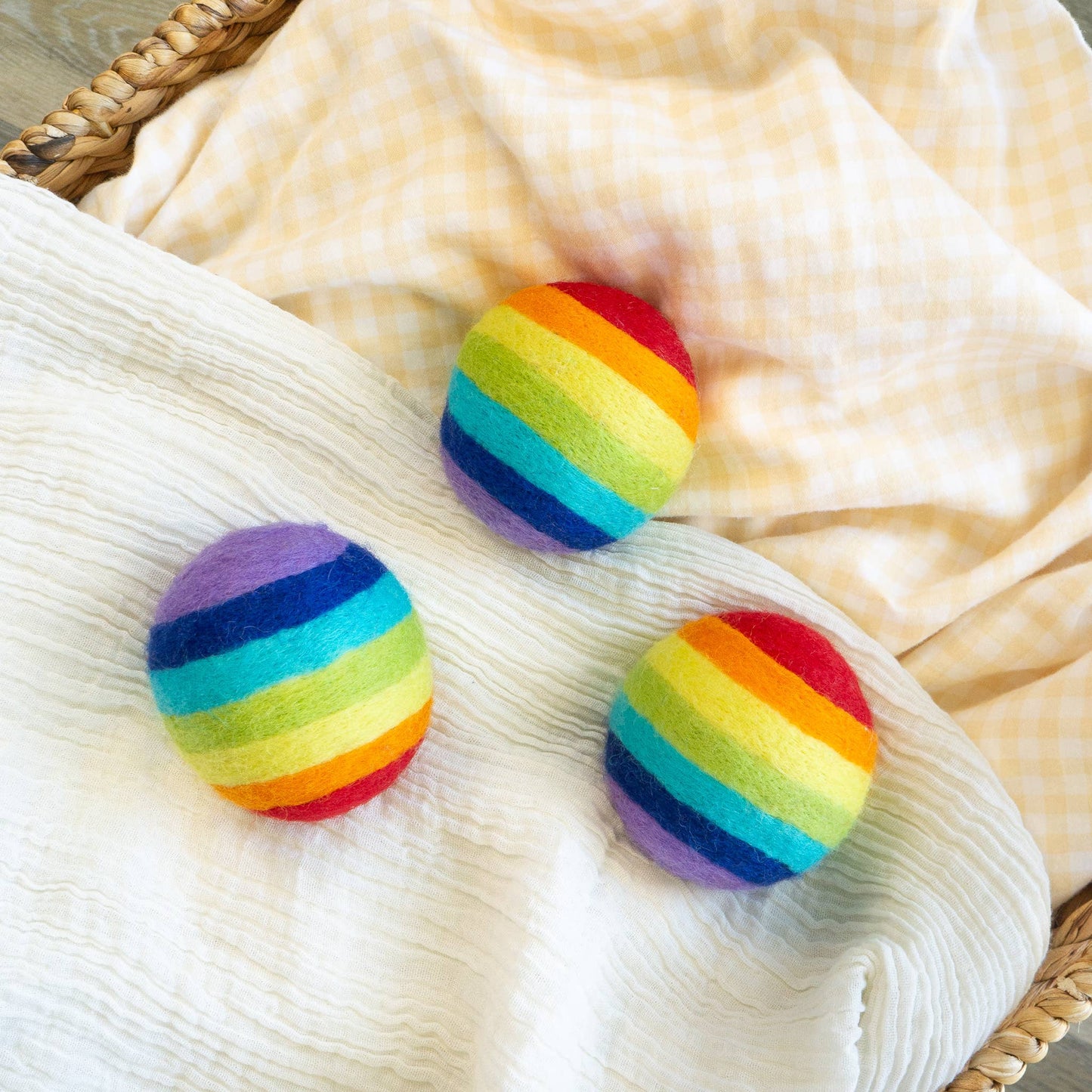 Rainbow Eco Wool Dryer Balls - Set of 3 - Pride