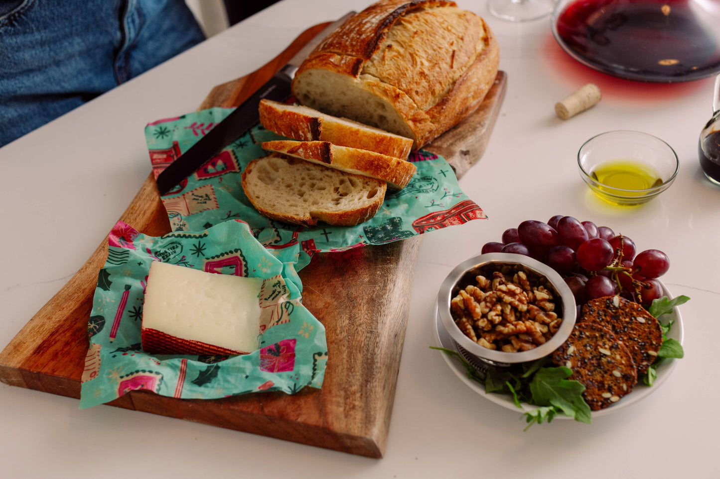 Bee's wax Food Wrap Seasons Greetings Assorted 3 Pack, Reusable Food Wraps