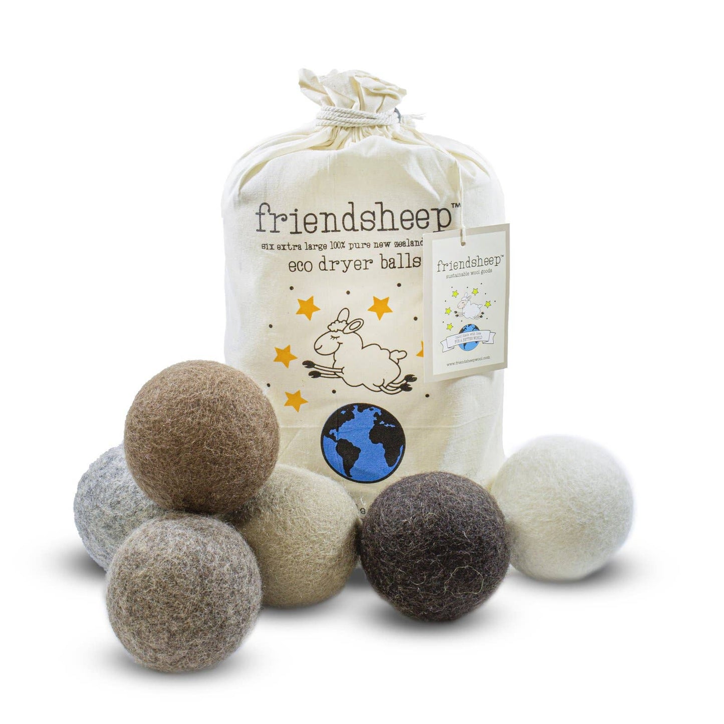 Natural Mystic Brown Mix Eco Wool Dryer Balls