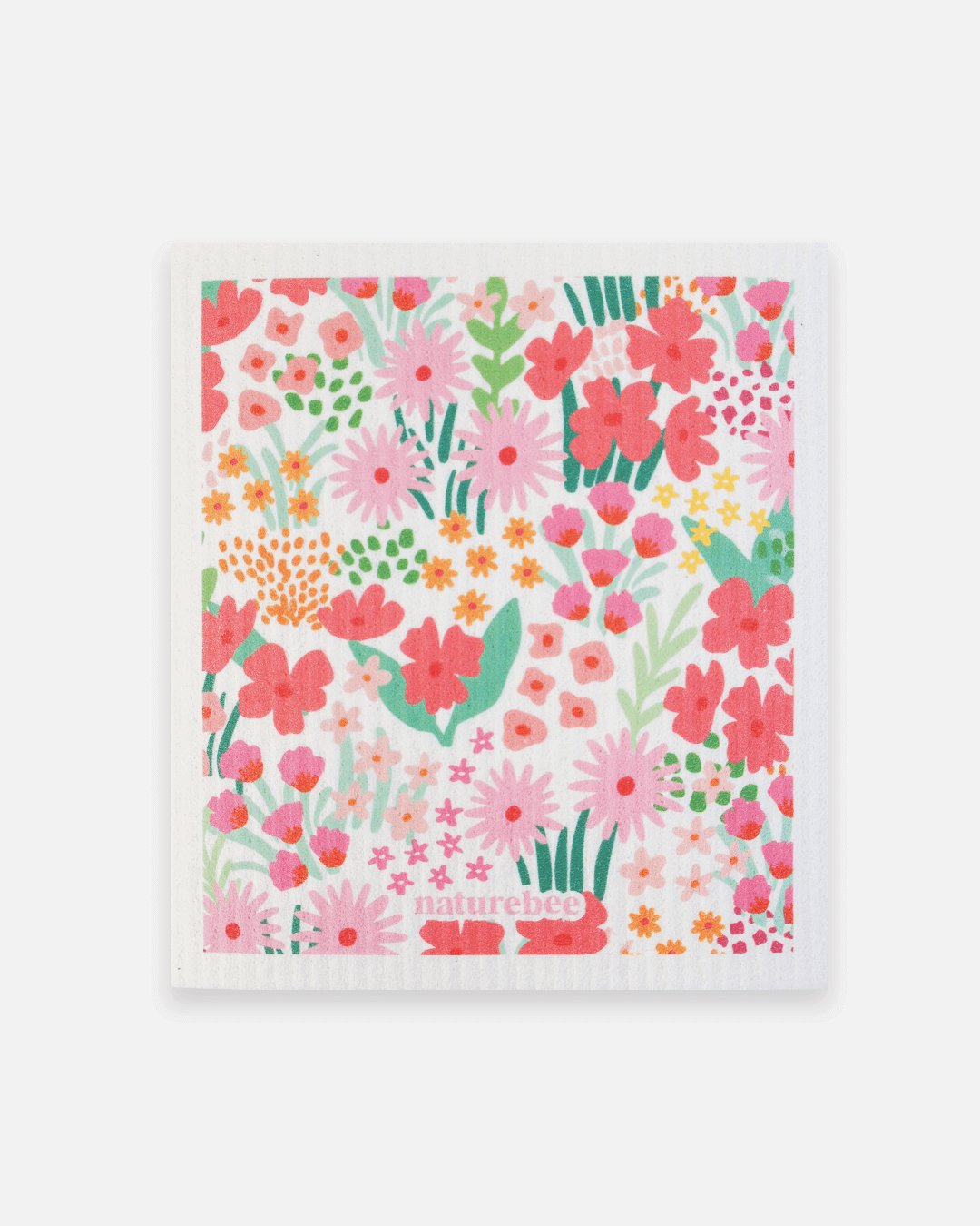 Swedish Sponge Dishcloth Floral Pink