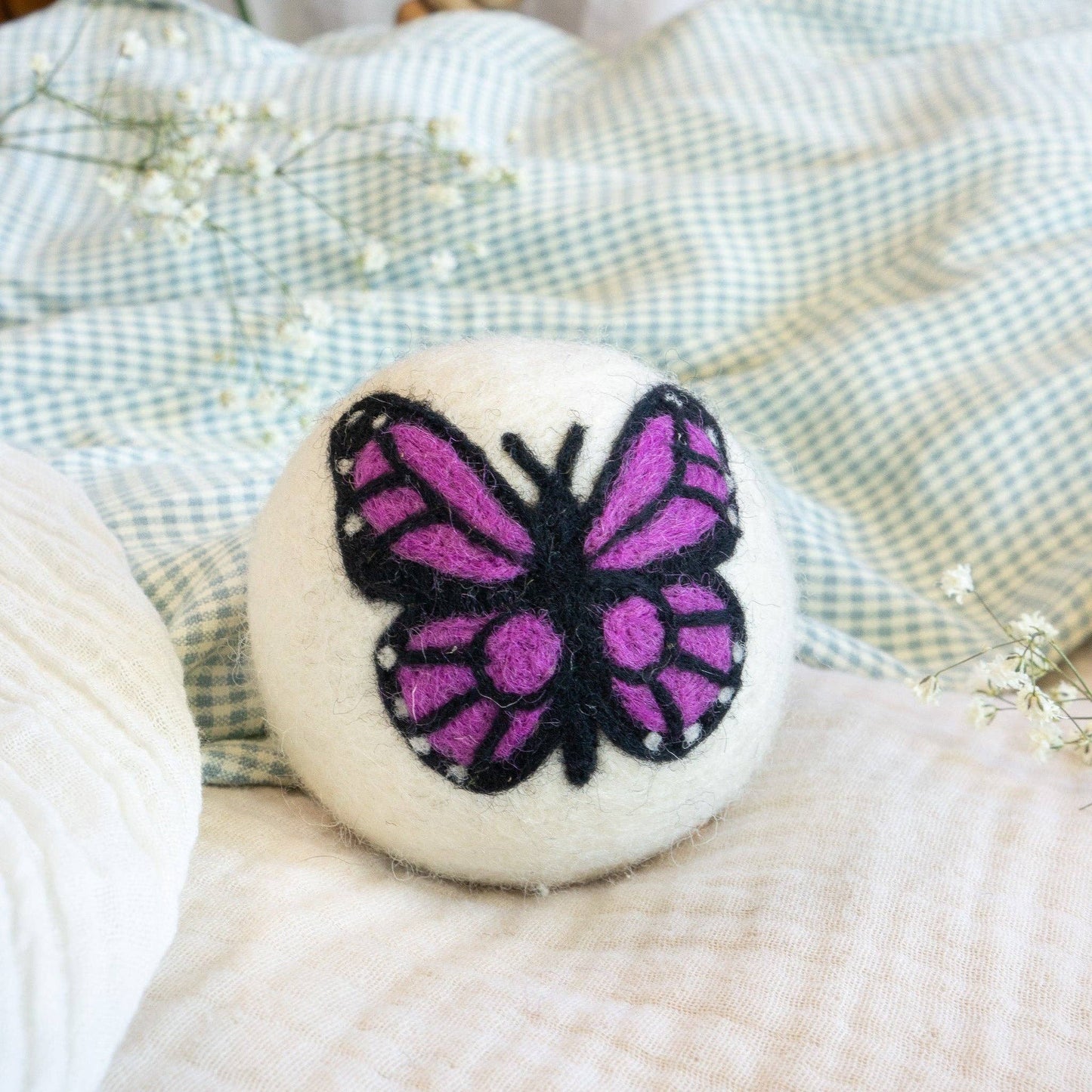 Rainbow Monarch Butterfly Eco Wool Dryer Ball - Set of 6