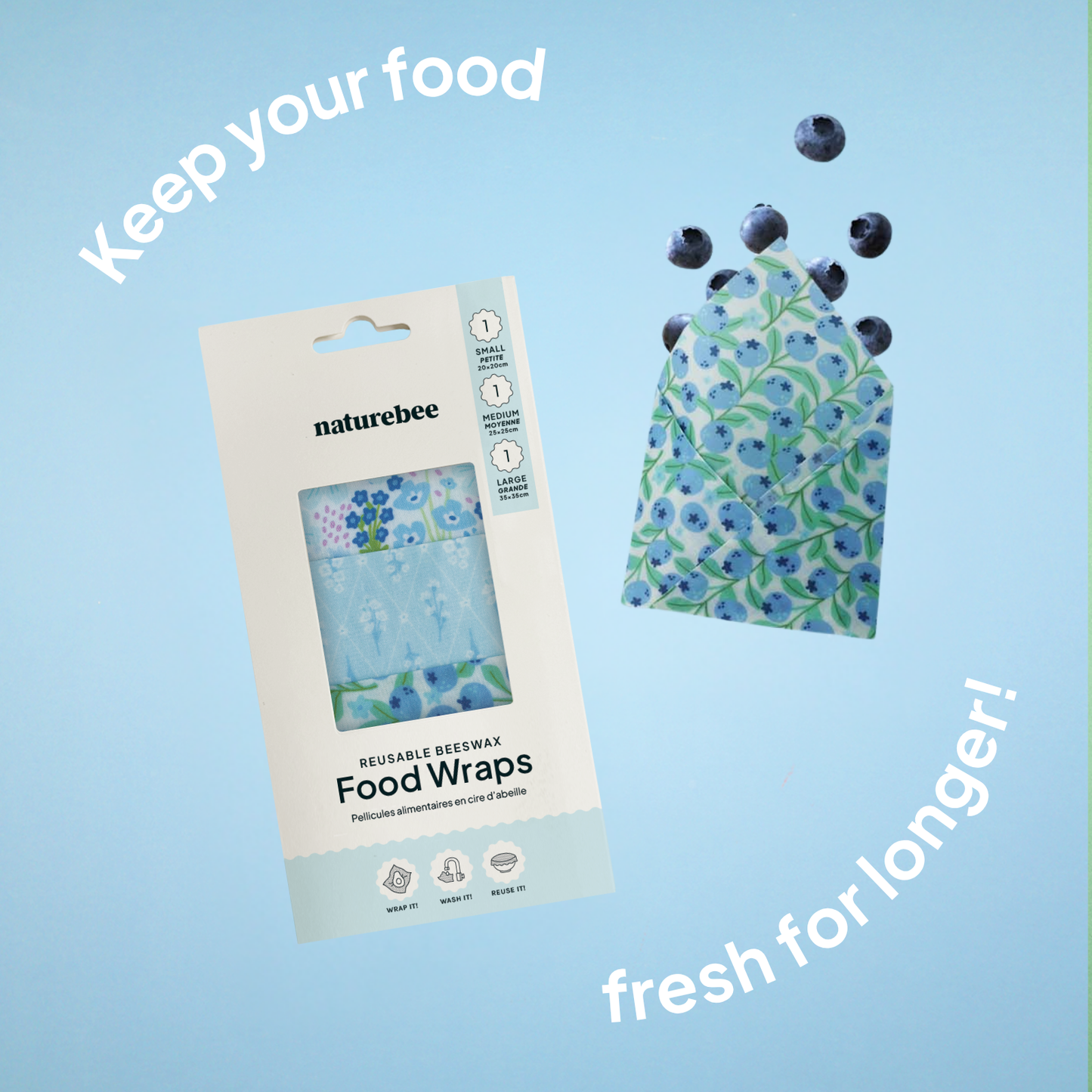 Beeswax Wrap Variety Set - Blue