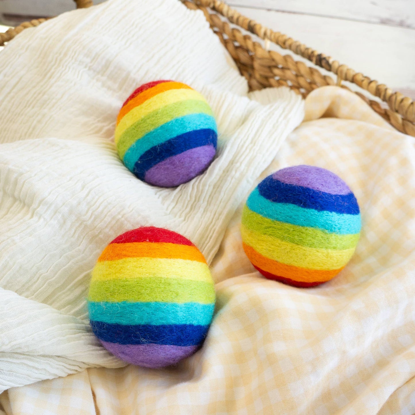 Rainbow Eco Wool Dryer Balls - Set of 3 - Pride