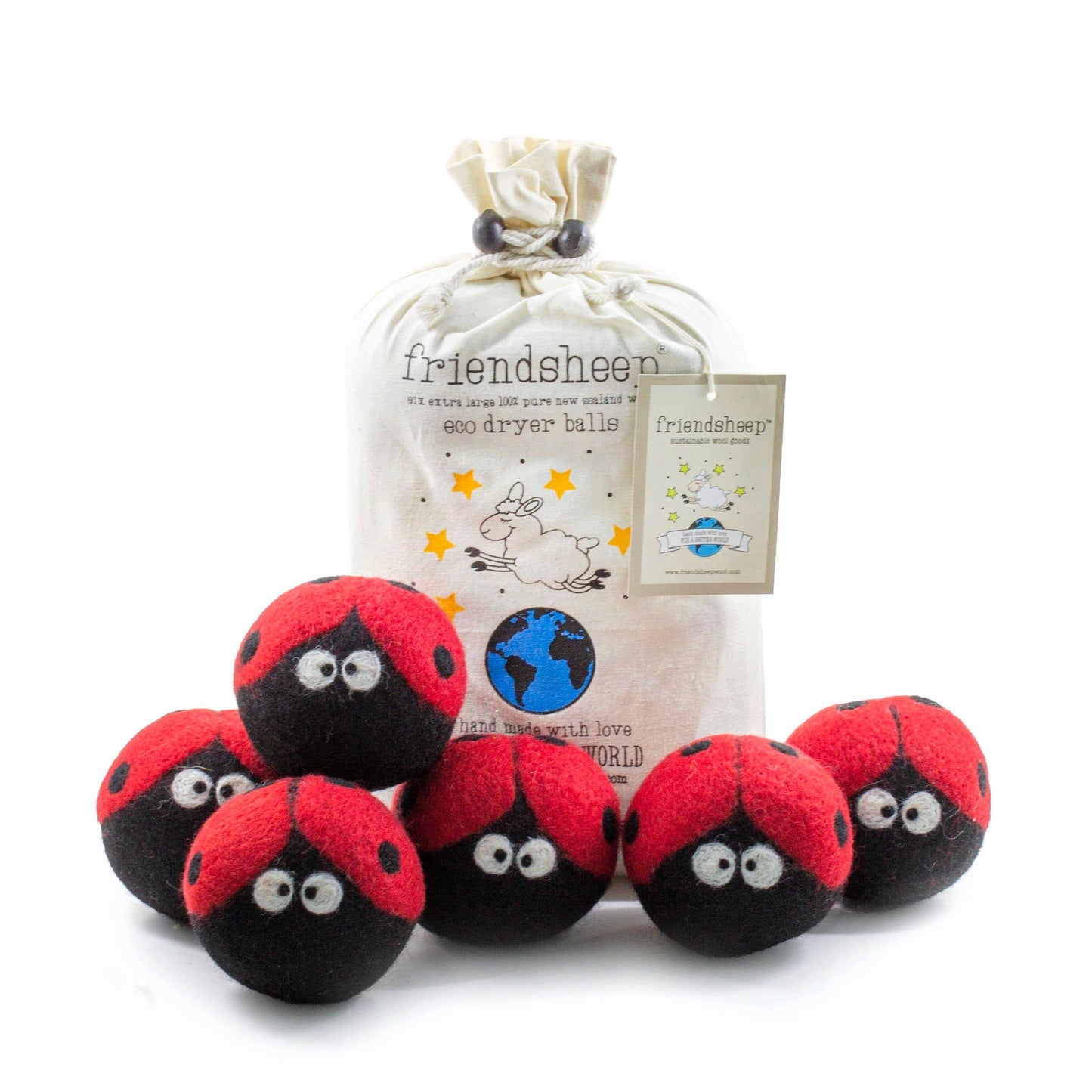 Laundrybugs Eco Wool Dryer Balls (LADYBUG)