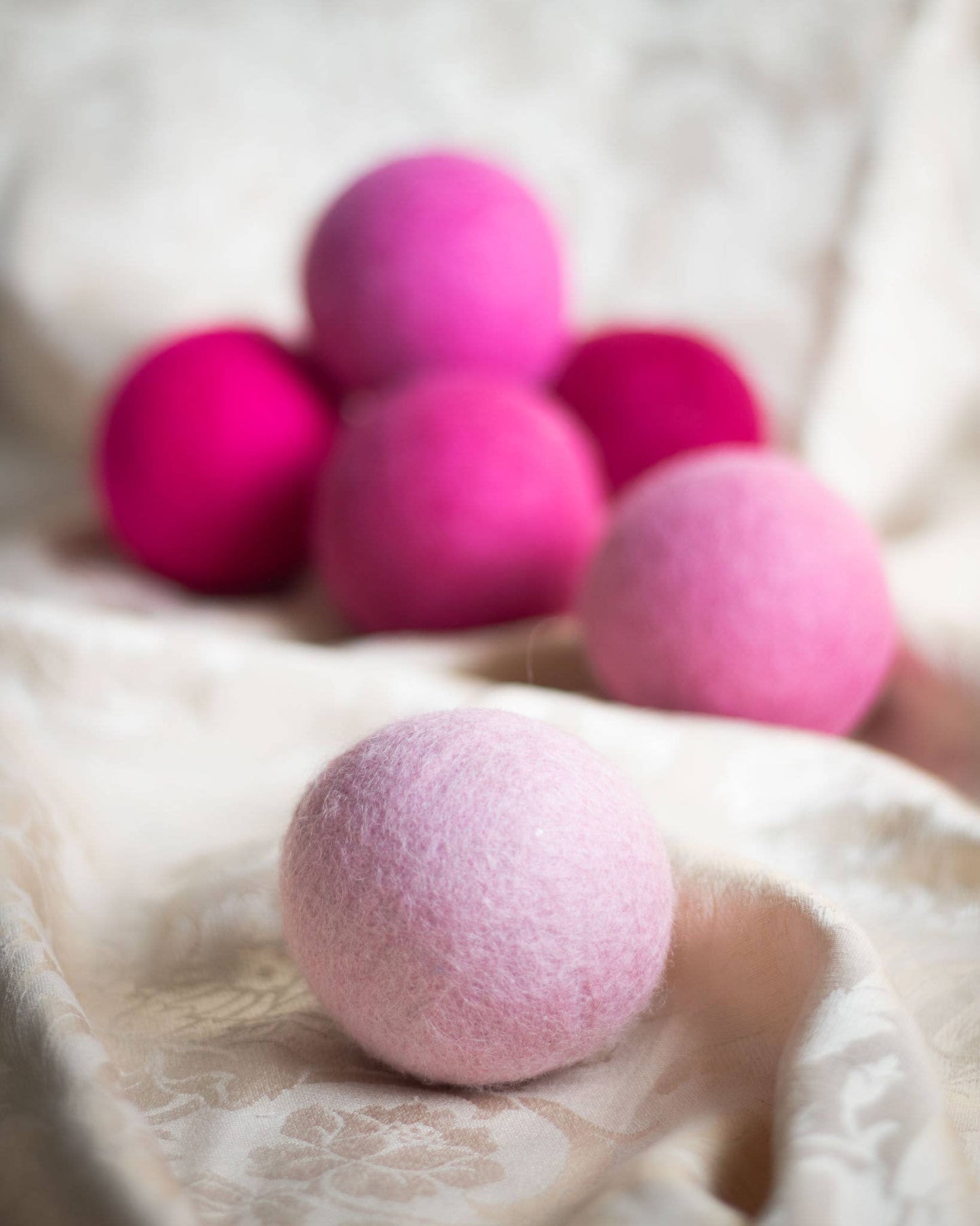 Pink Valentine Eco Wool Dryer Balls - Barbie