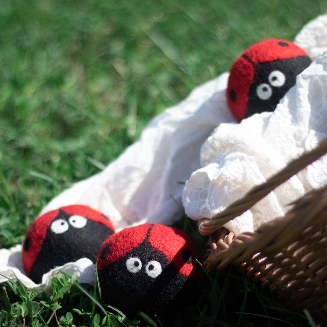 Ladybug Trio Eco Wool Dryer Balls - Set of 3