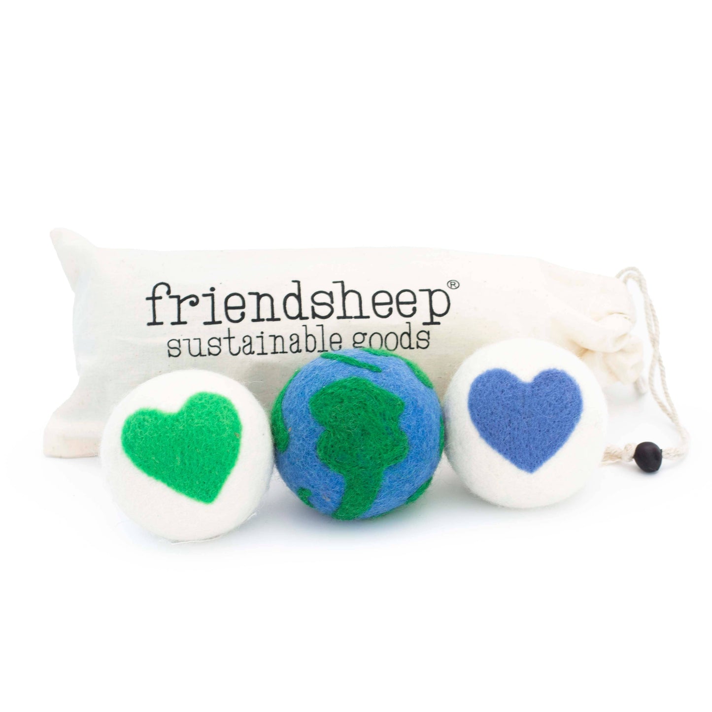 Love Your Mama Eco Wool Dryer Balls - (Earth, Hearts)