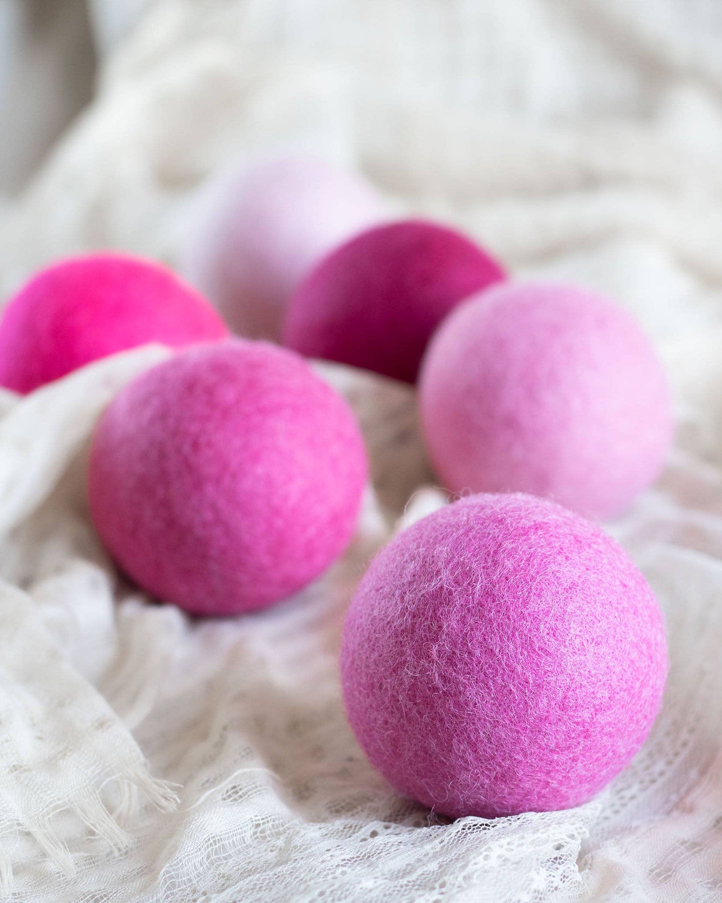 Pink Valentine Eco Wool Dryer Balls - Barbie