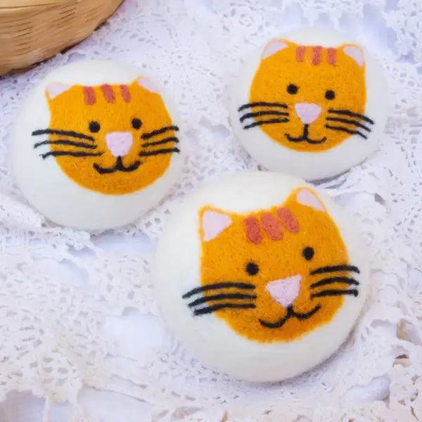 Orange Cool Cats Eco Wool Dryer Balls
