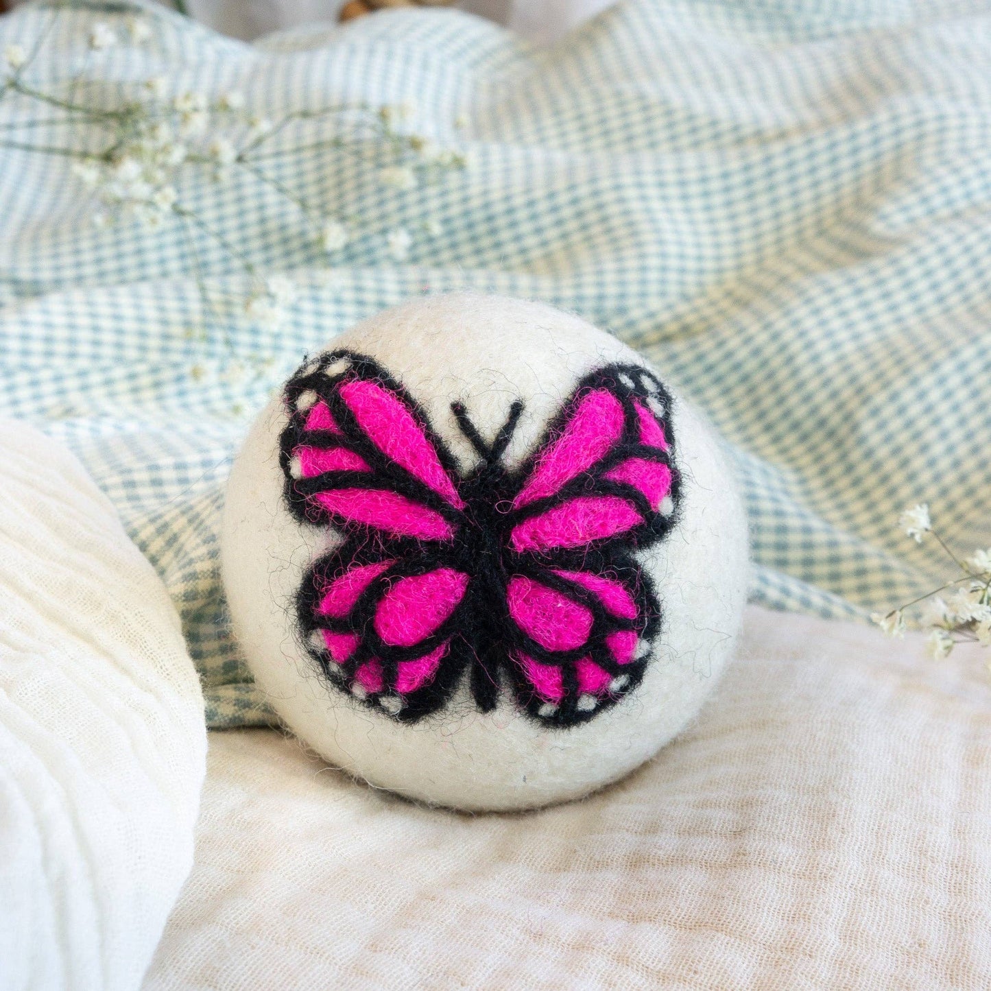 Rainbow Monarch Butterfly Eco Wool Dryer Ball - Set of 6