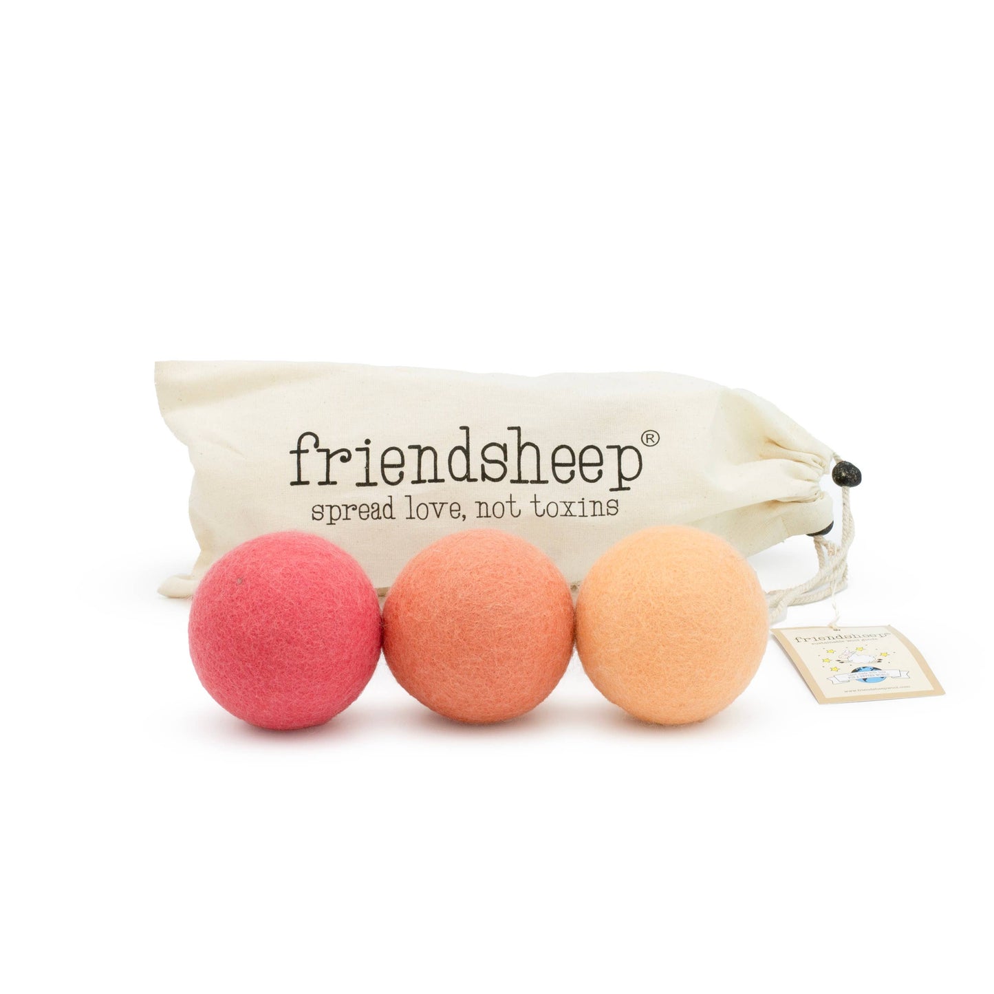 Coral Ombre (Pink) Trio Wool Dryer Balls - Set of 3