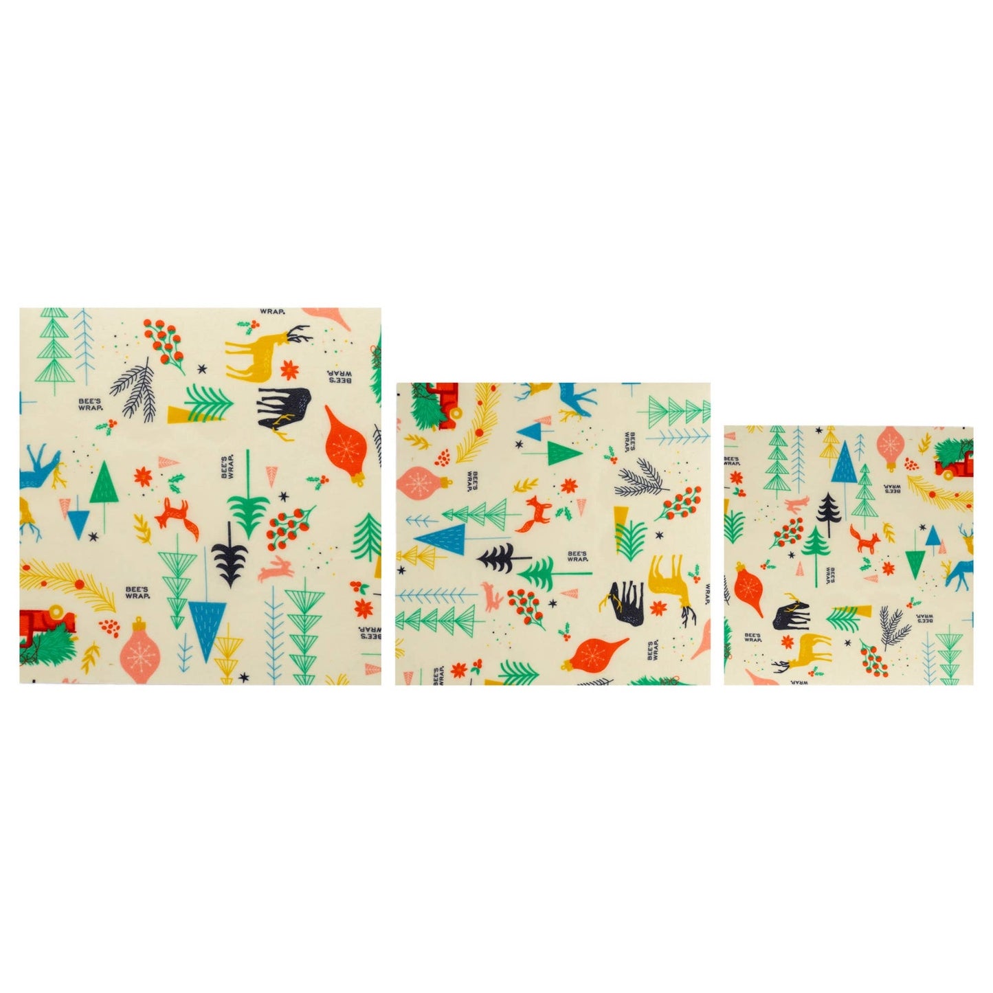 Bee's wax Food Wrap Winter Wonderland Assorted 3 Pack, Reusable Food Wraps