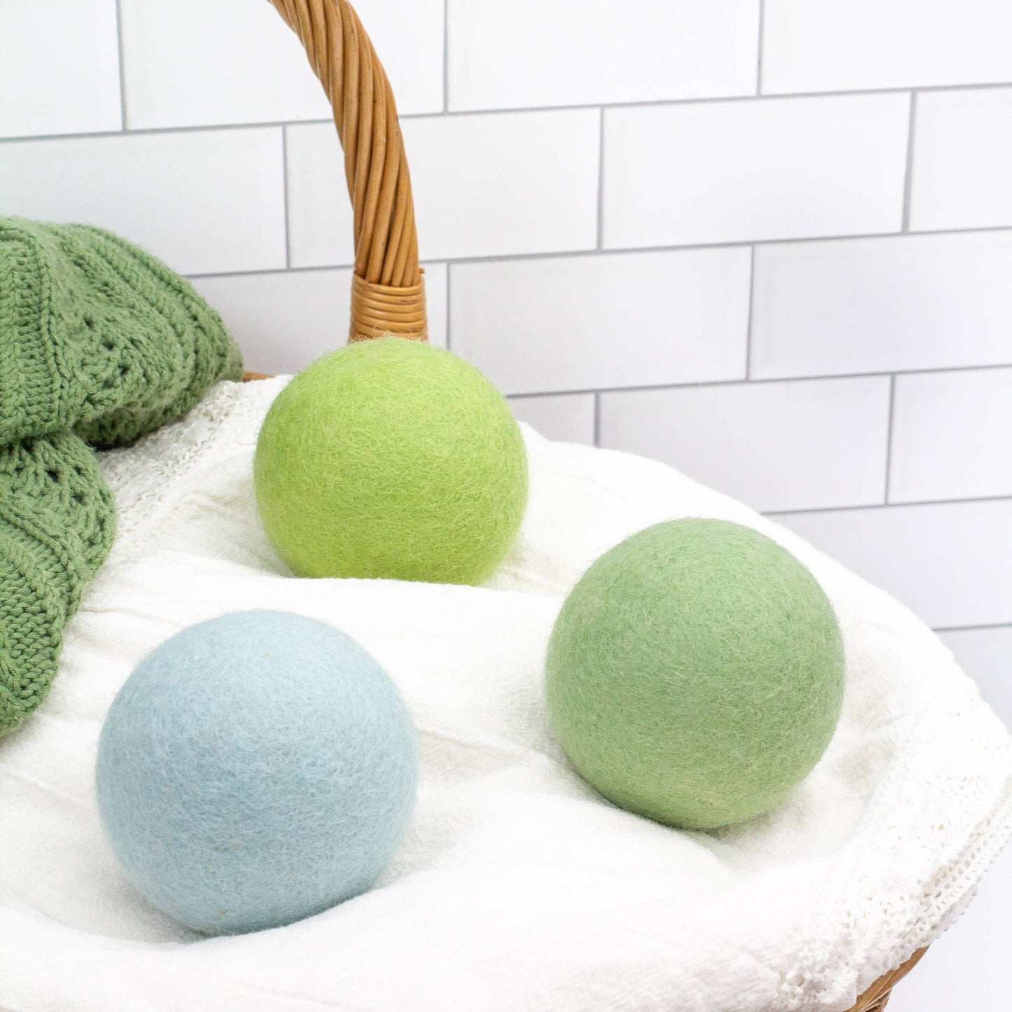 Jade Ombre (Green) Trio Wool Dryer balls - Set of 3