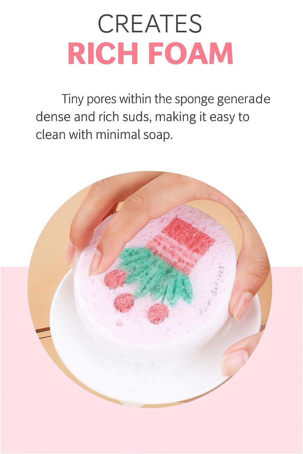 Floral Cellulose Sponges | Eco-Friendly Kitchen Cleaning Pads (5-Piece Set)