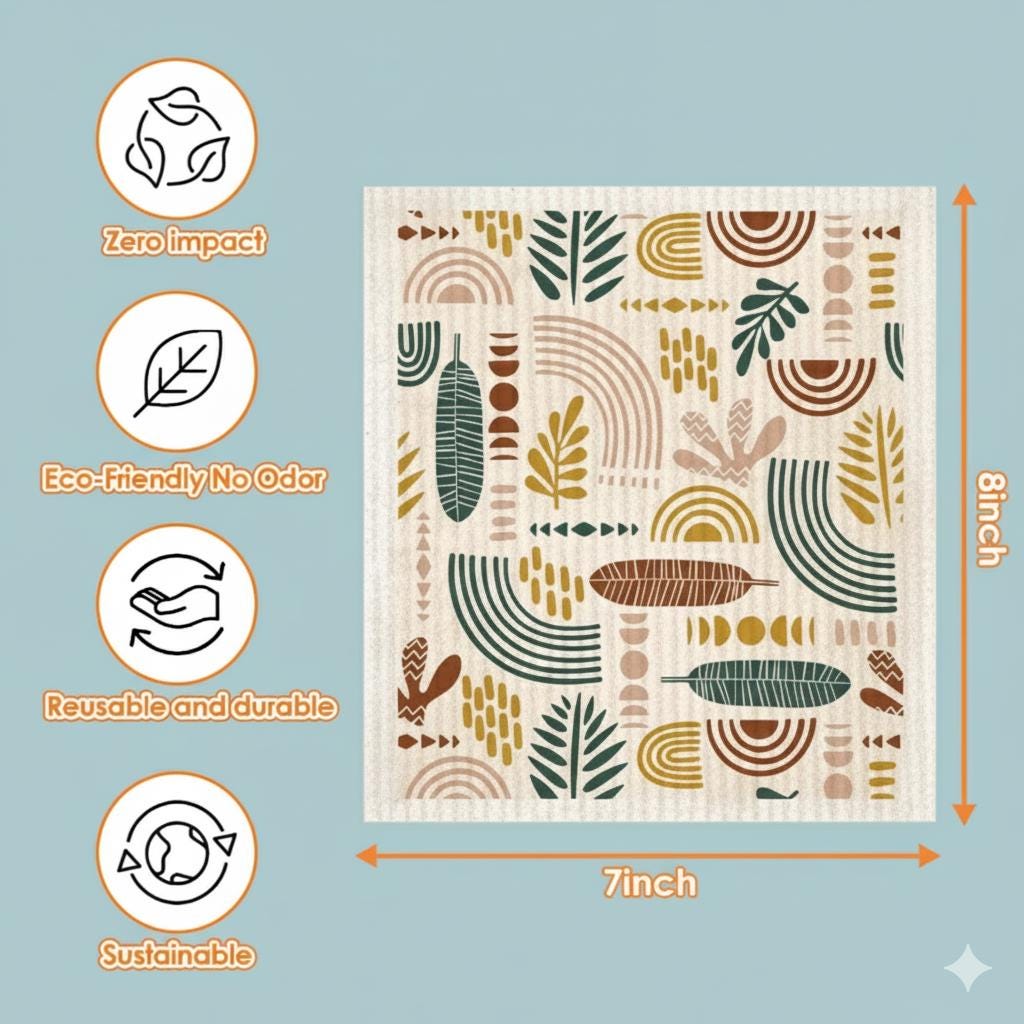 Swedish Dishcloth Set | Cat & Floral Designs, Eco Friendly, Oluni Home