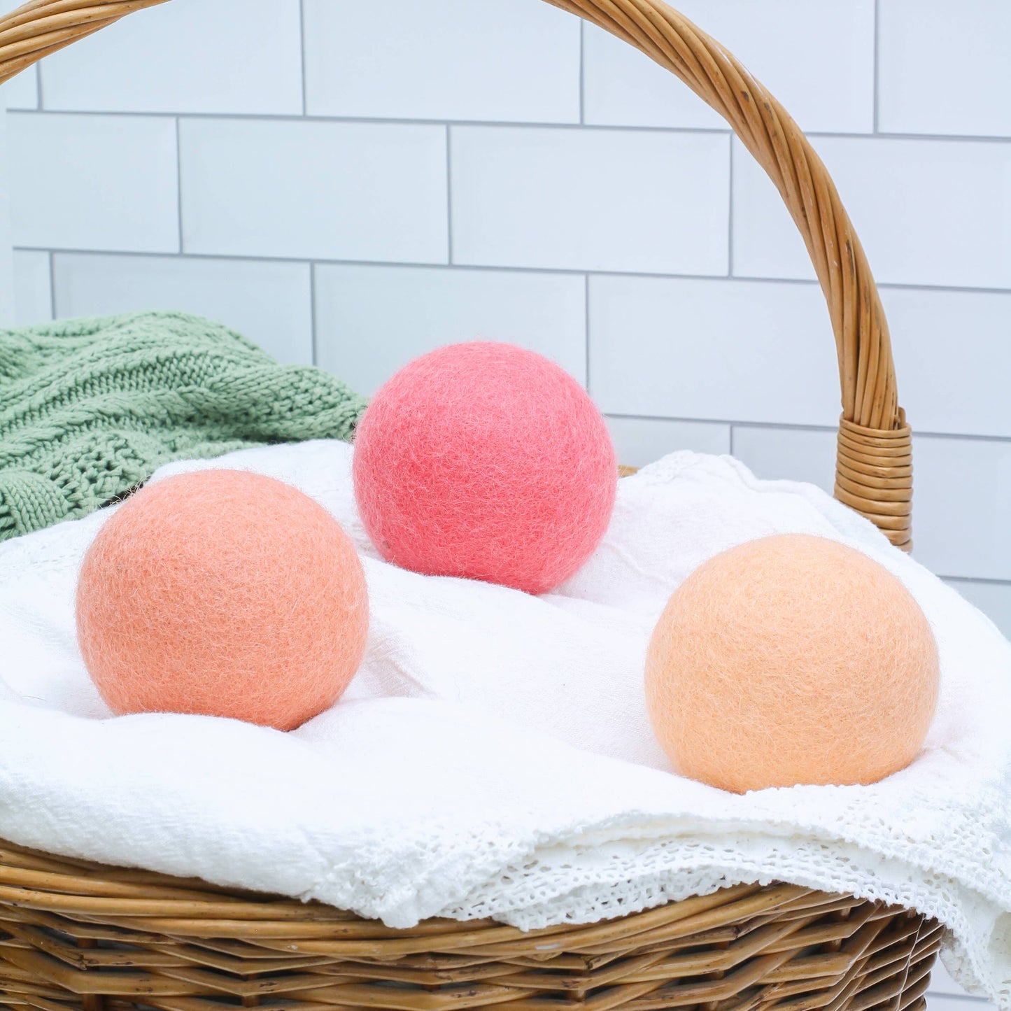 Coral Ombre (Pink) Trio Wool Dryer Balls - Set of 3