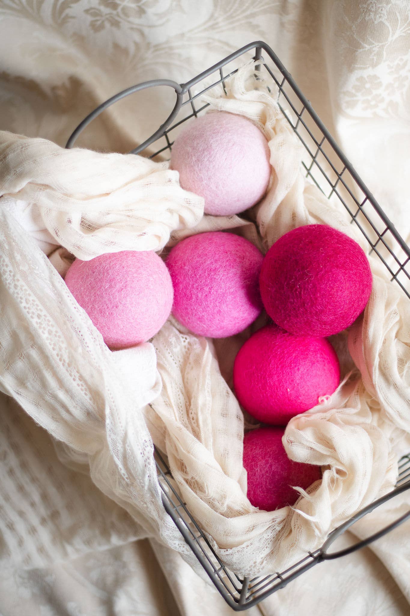 Pink Valentine Eco Wool Dryer Balls - Barbie