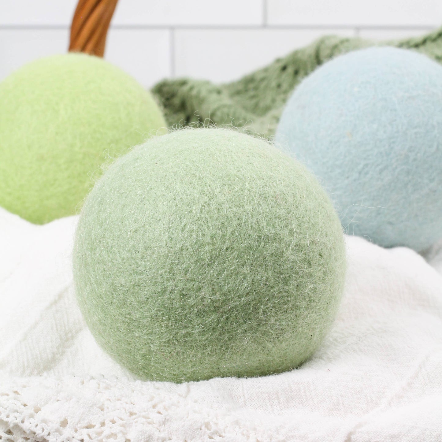 Jade Ombre (Green) Trio Wool Dryer balls - Set of 3
