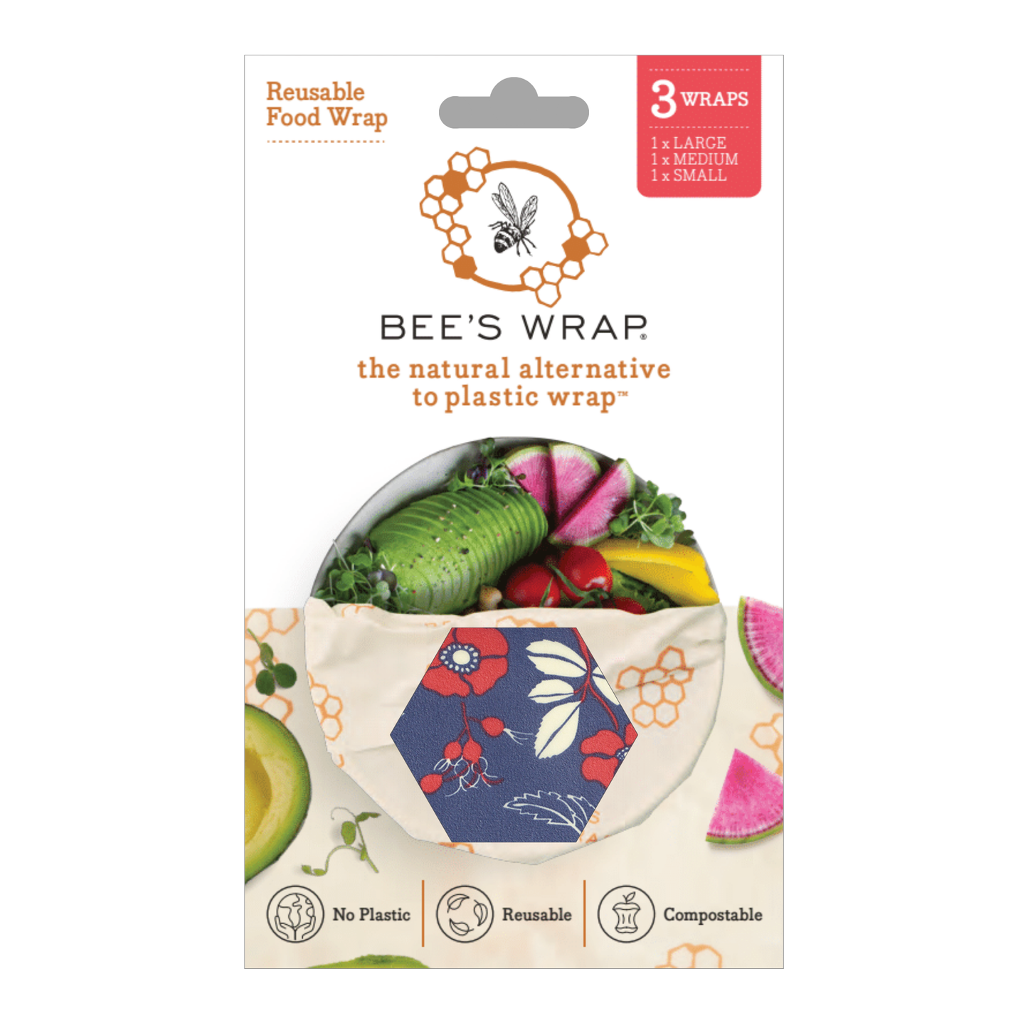 Bee's wax Food Wrap Assorted 3 Pack - Botanical