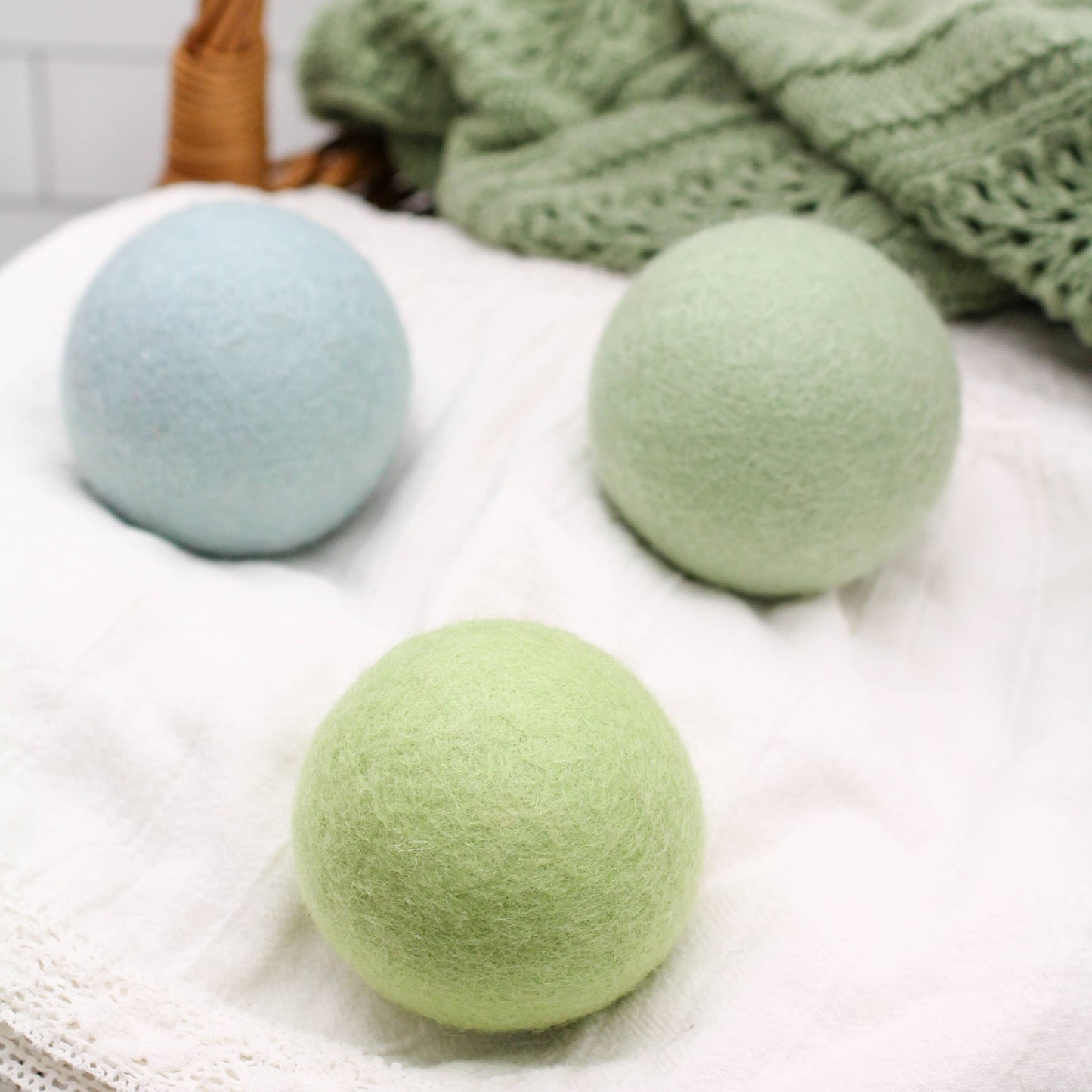 Jade Ombre (Green) Trio Wool Dryer balls - Set of 3