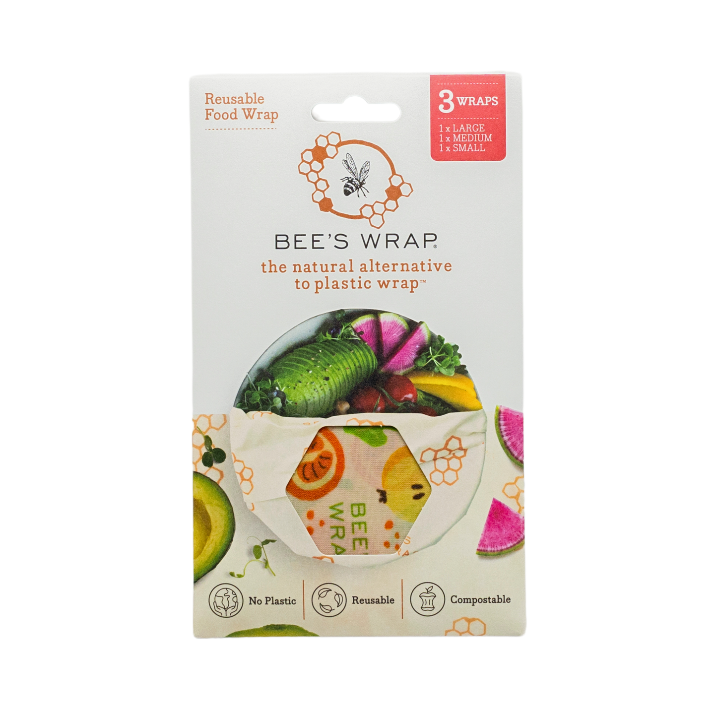 Bee's wax Food Wrap Assorted 3 Pack - Garden Party