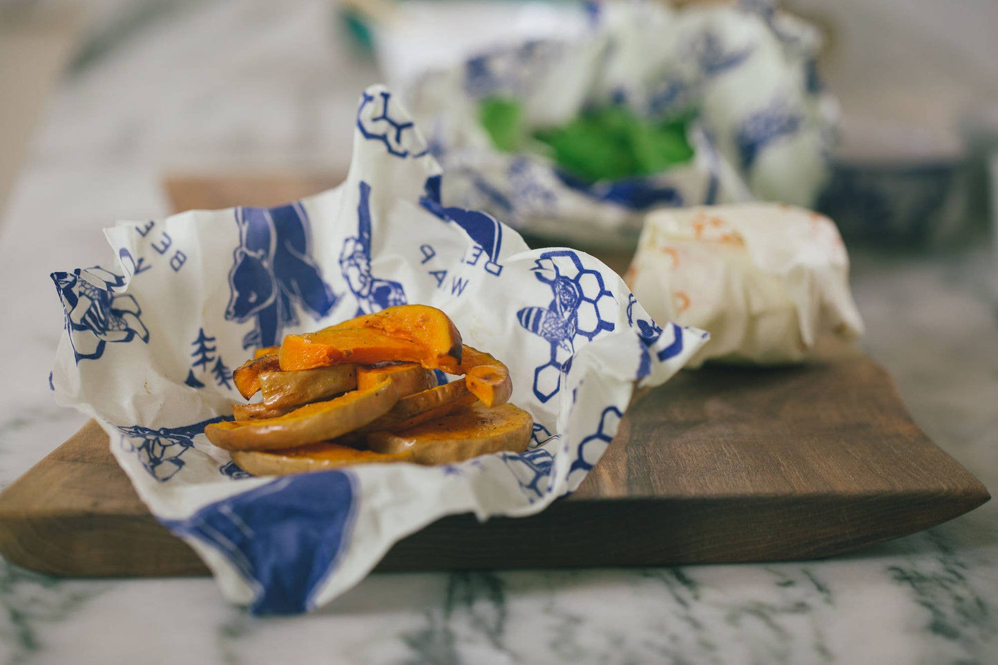 Bee's Wrap Lunch 3 Pack - Bees & Bears Print