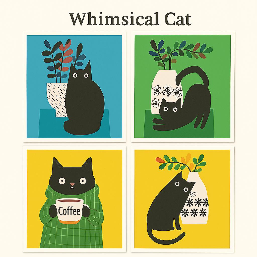 Swedish Dishcloth Set | Cat & Floral Designs, Eco Friendly, Oluni Home