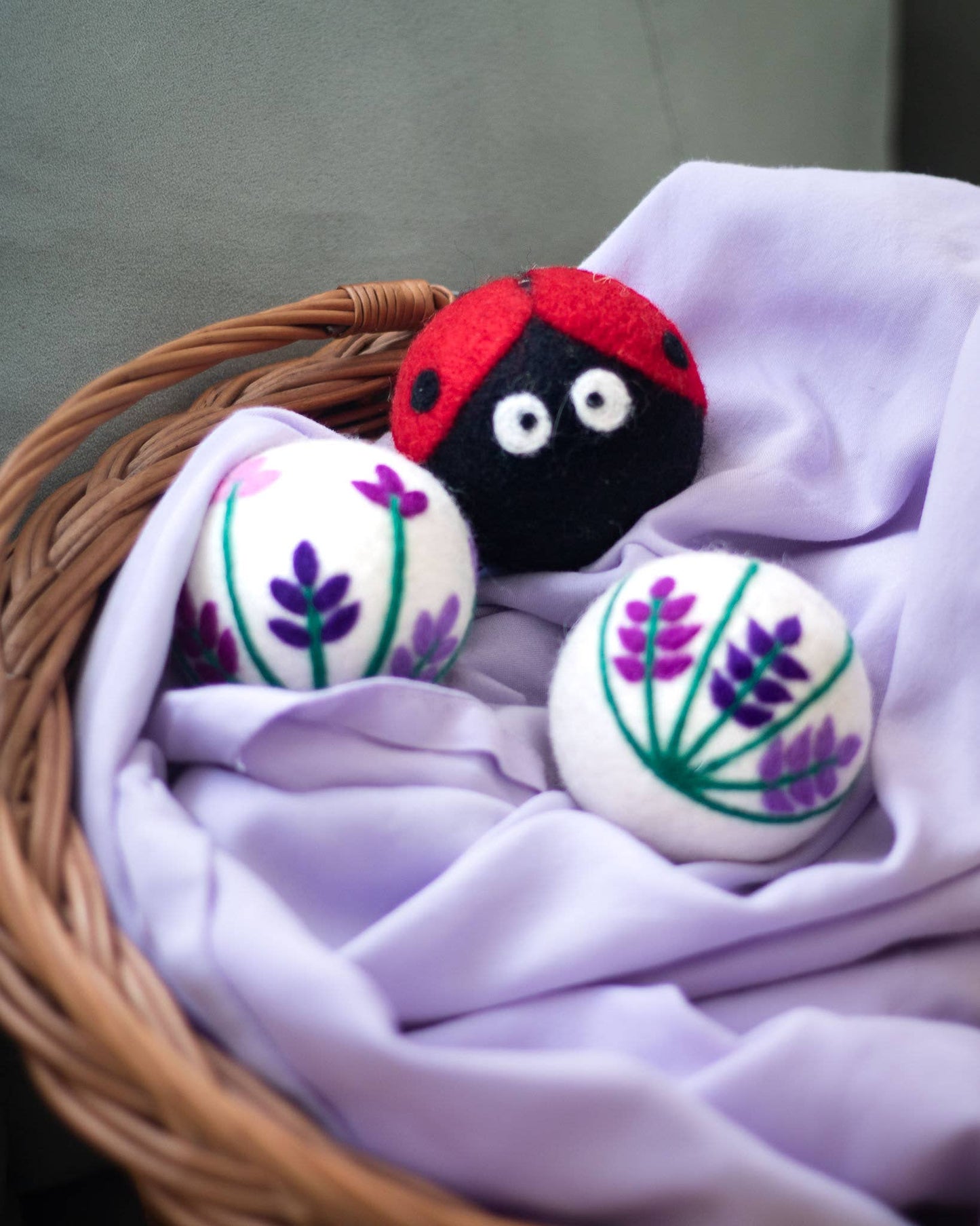 Lavender Fields Eco Wool Dryer Balls - LADYBUG