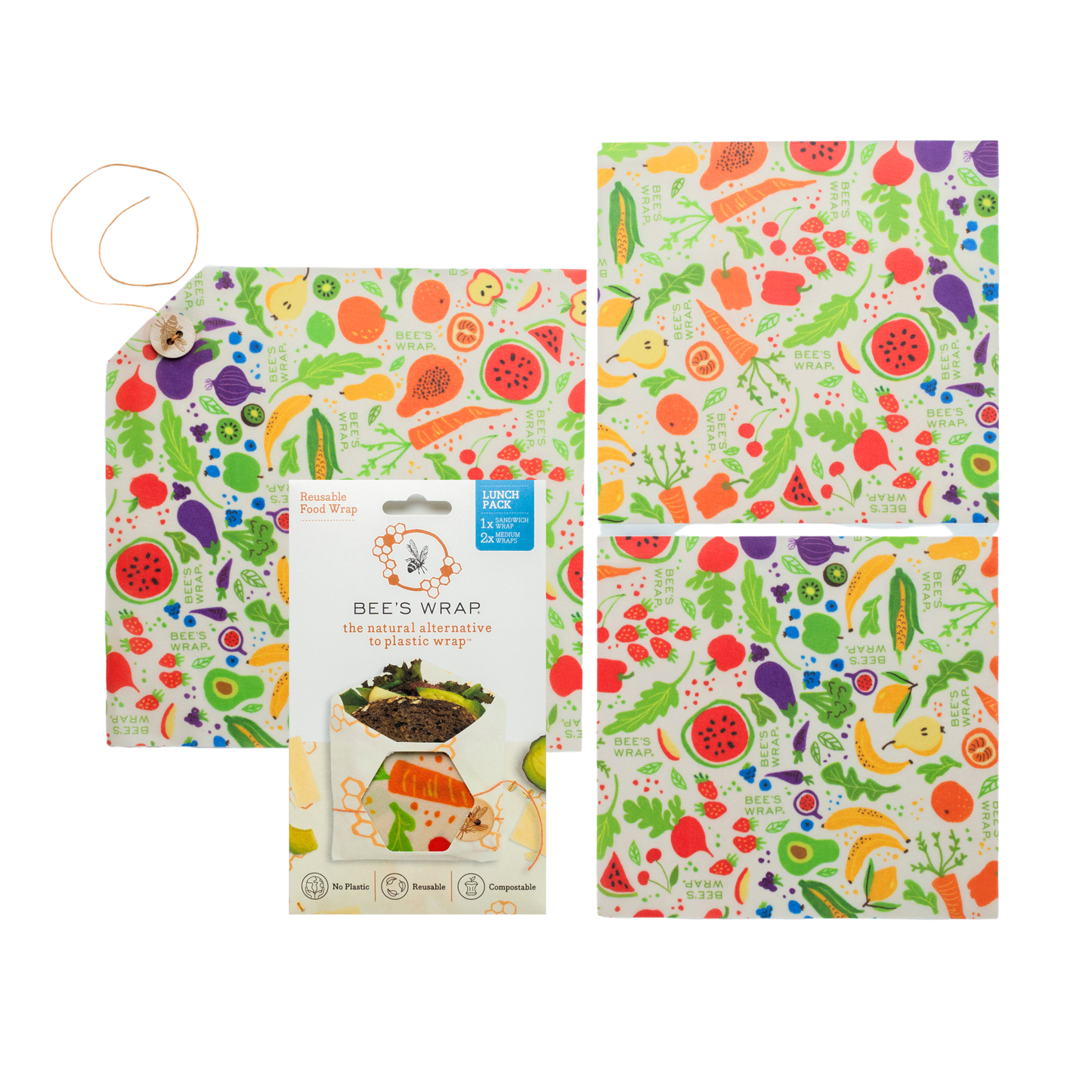 Bee's Wrap Lunch 3 Pack - Garden Party