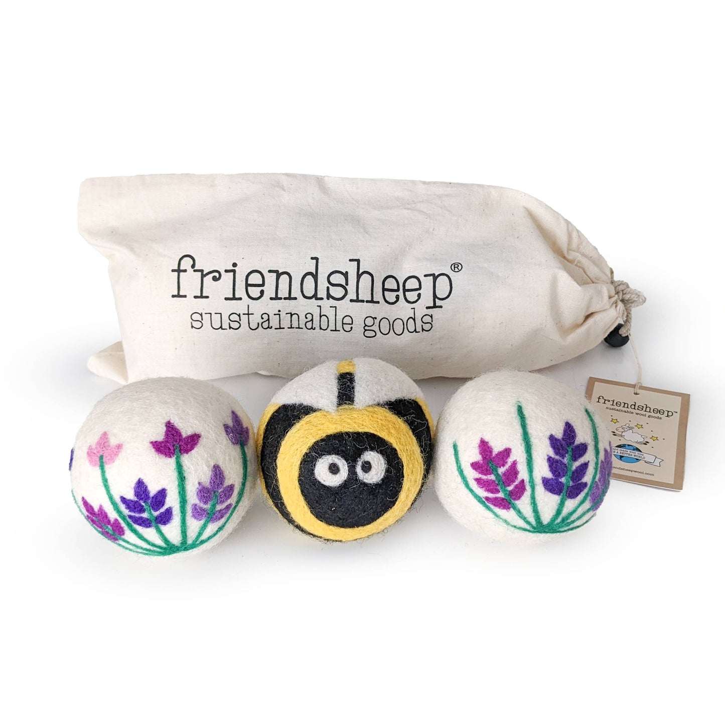 Lavender Fields Eco Wool Dryer Balls - BEE