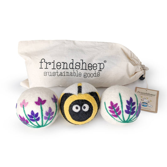 Lavender Fields Eco Wool Dryer Balls - BEE