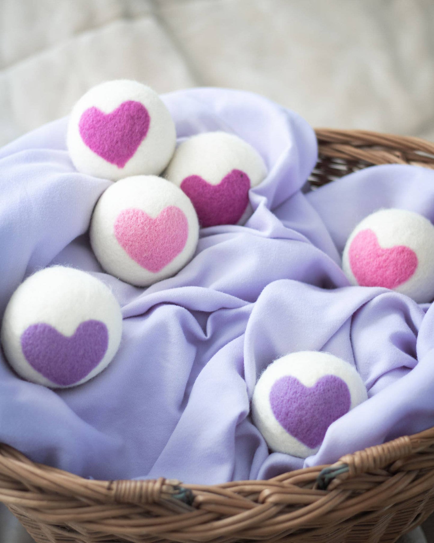 Lovely Day Trio Eco Wool Dryer Balls - Set of 3- Pink Heart