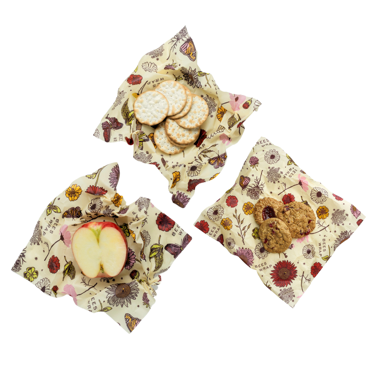 Bee's Wrap Medium 3 Pack - Meadow Magic, Vegan Wax