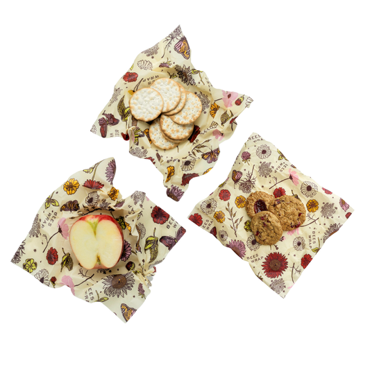 Bee's Wrap Medium 3 Pack - Meadow Magic, Vegan Wax