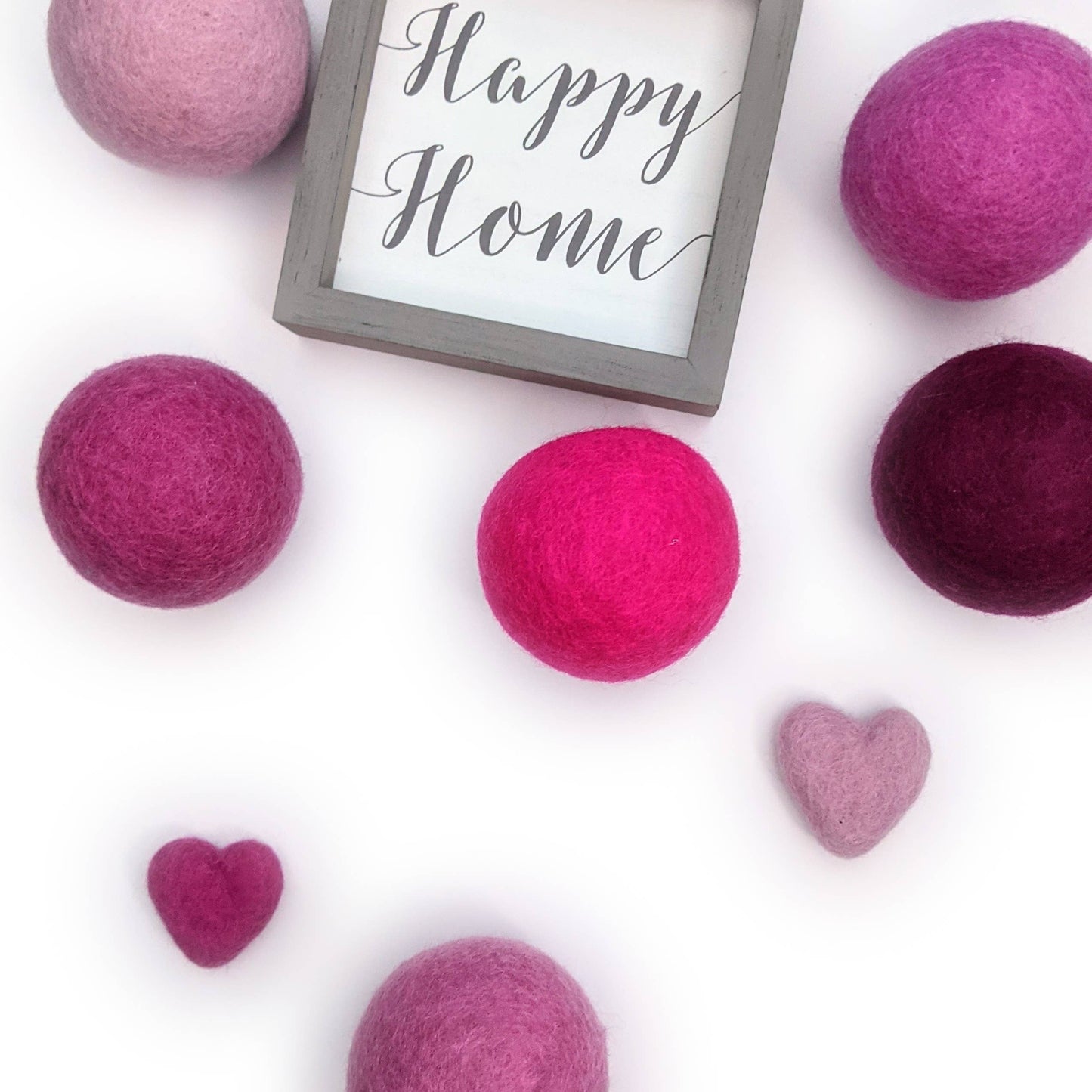 Pink Valentine Eco Wool Dryer Balls - Barbie