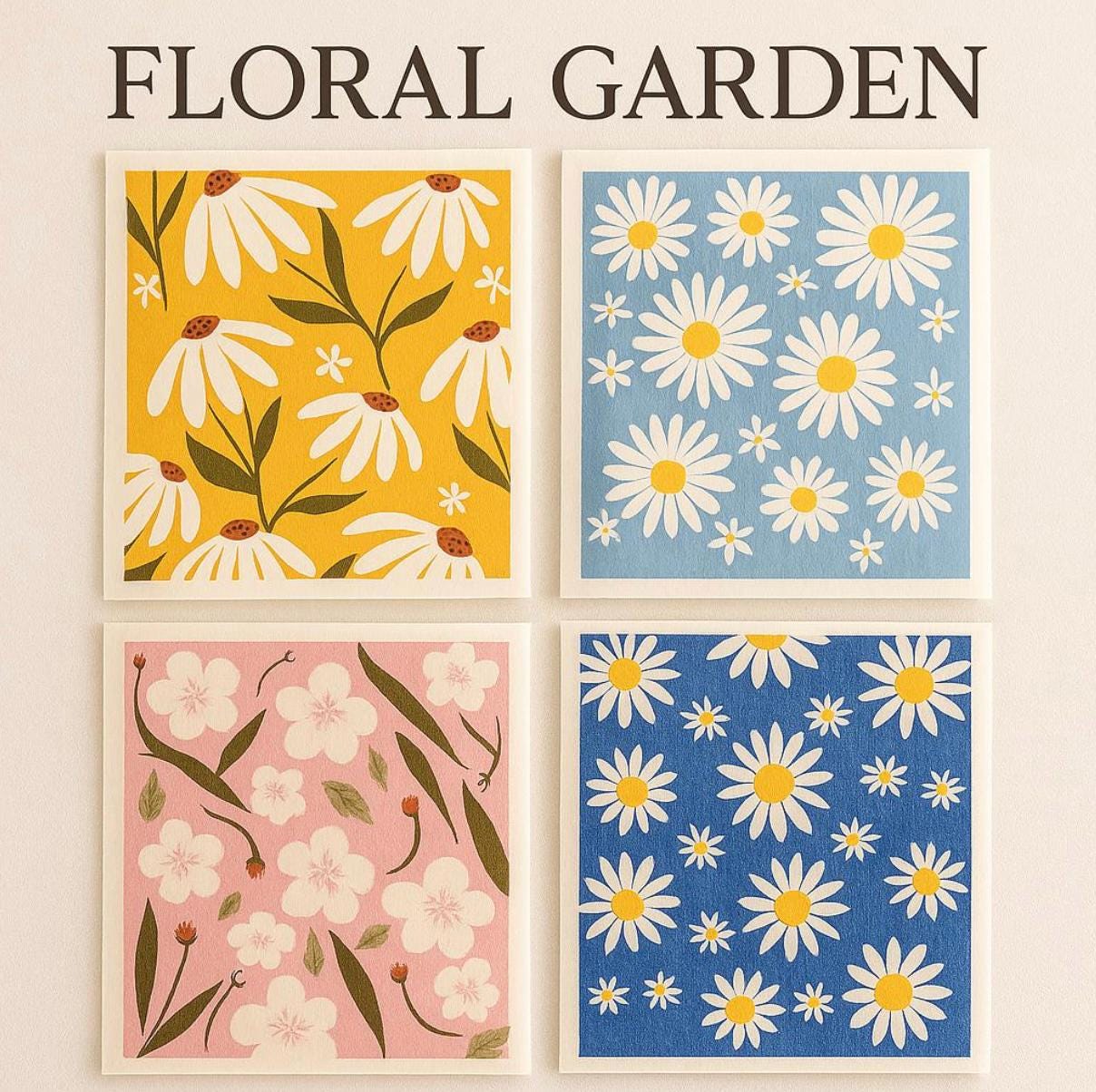 Floral Swedish Dishcloth Set - Eco-Friendly Cleaning Cloths