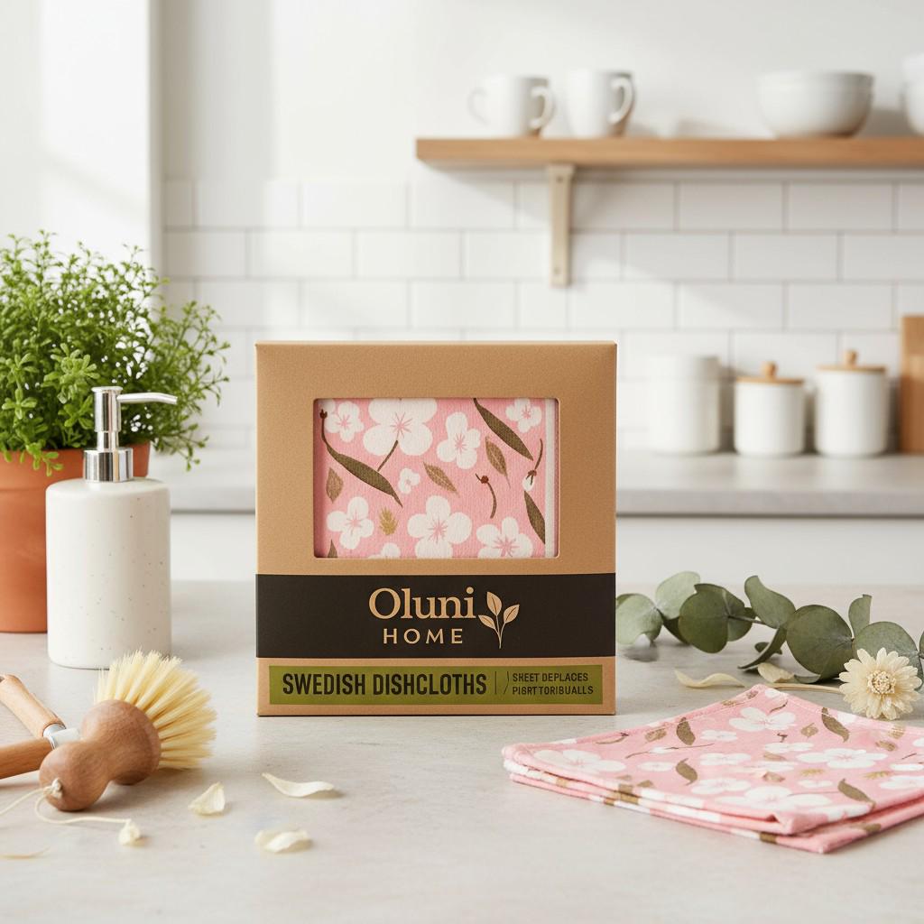 Swedish Dishcloth Set | Cat & Floral Designs, Eco Friendly, Oluni Home